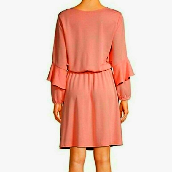 Halston Trupunto Ruffle Shift Dress Size Large NWT - Picture 6 of 13